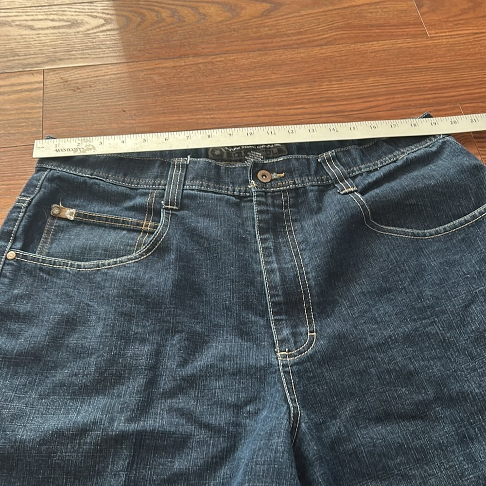 Vintage Y2K Baggy SouthPole Dark Jorts Gold Embroidered Pocket Old Label Sz 40 - Picture 8 of 12
